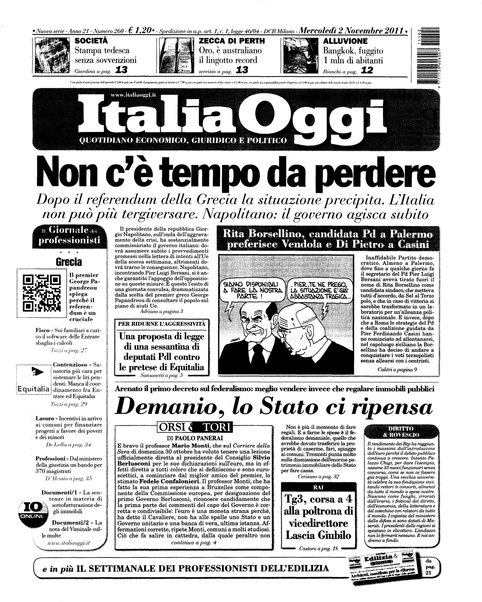 Italia oggi : quotidiano di economia finanza e politica